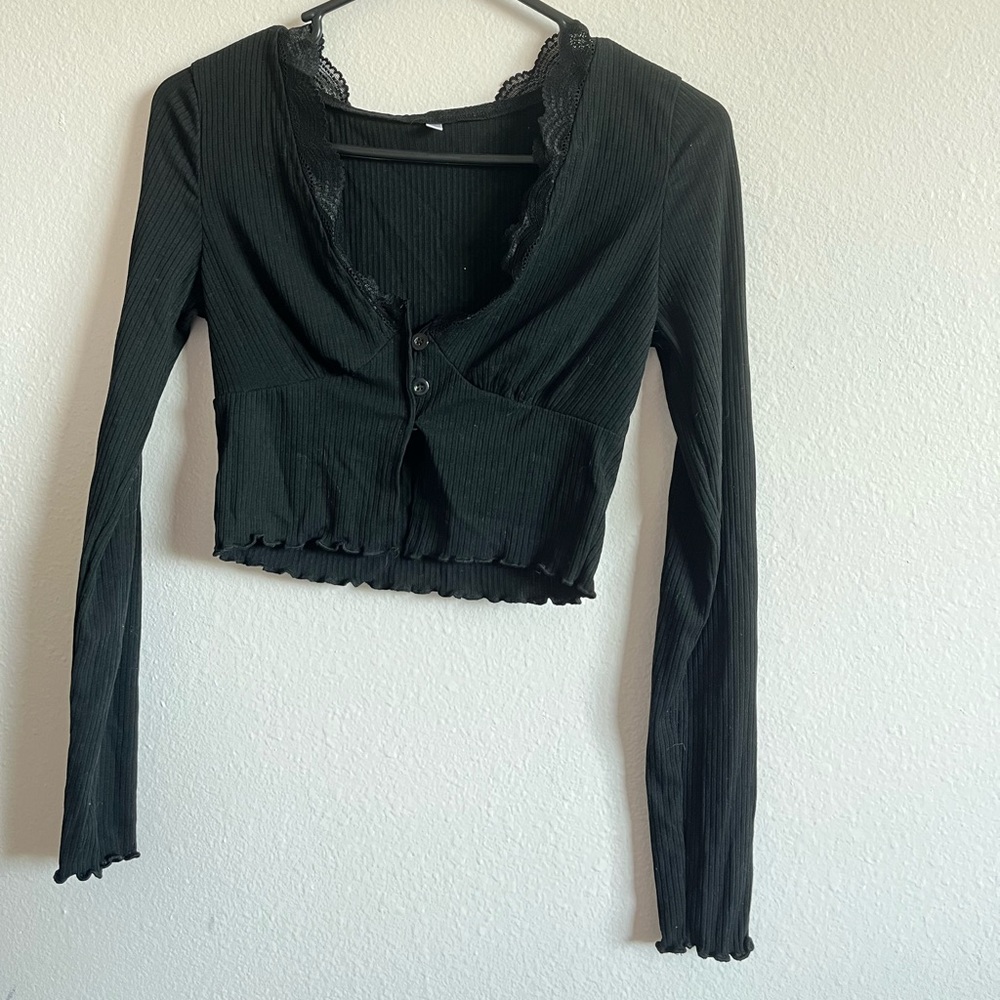 Lace cropped cardigan